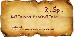 Kőmives Szofrónia névjegykártya